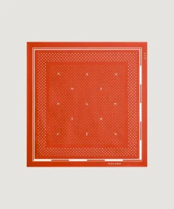 Sale Rodier Bandana en soie à pois orange rouille