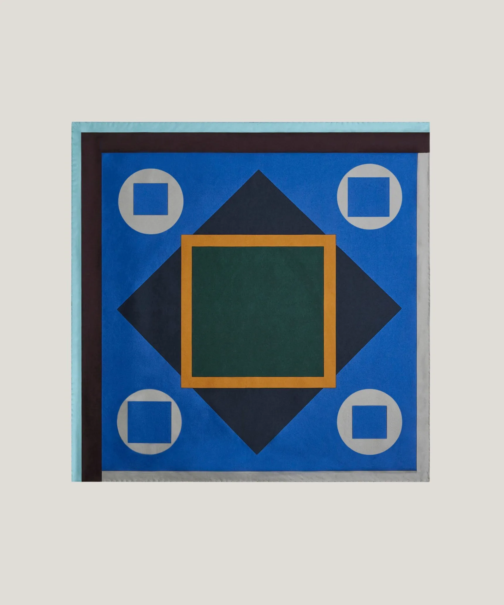 Online Rodier Bandana en soie géométrique bleu