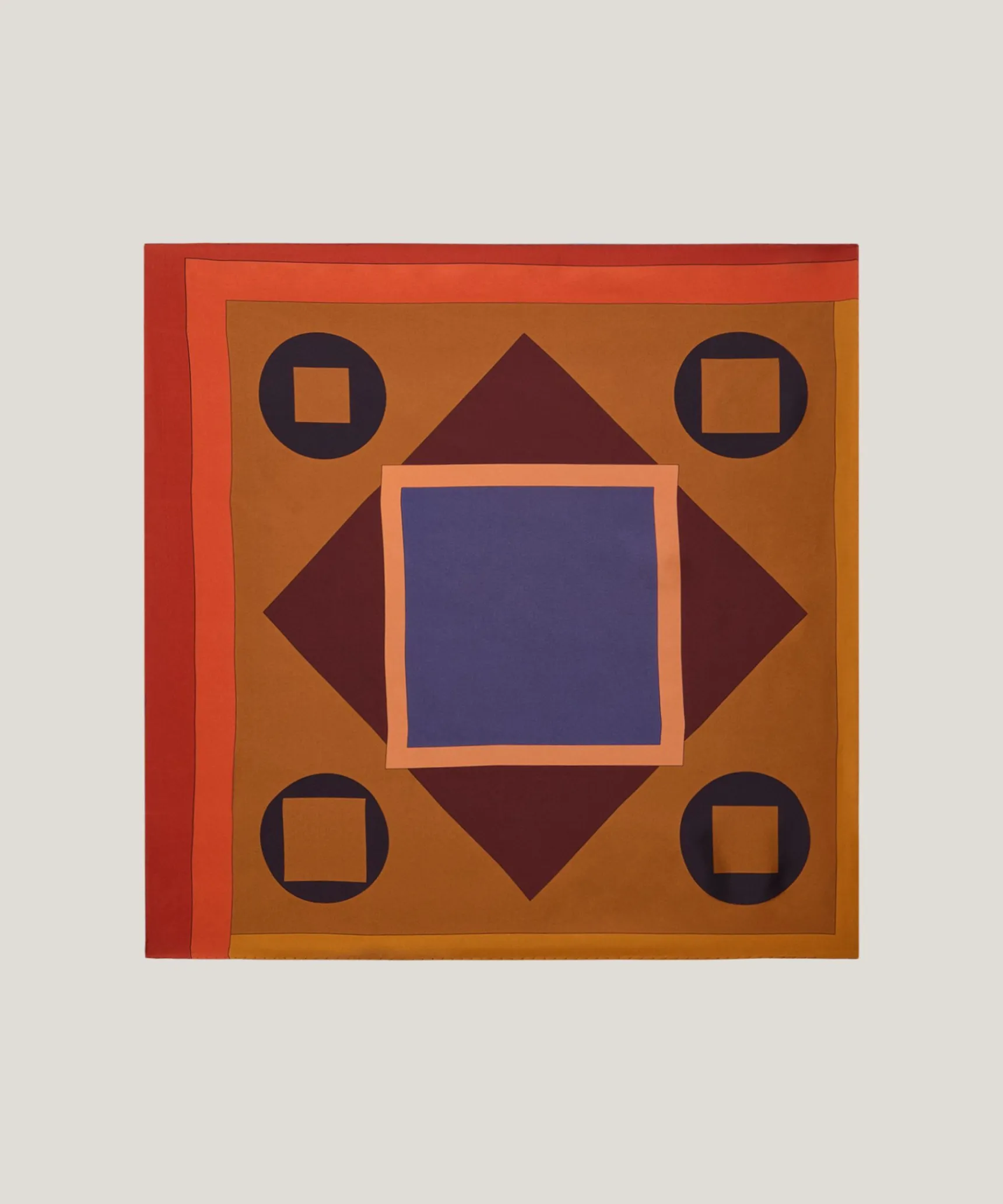 Discount Rodier Bandana en soie géométrique marron