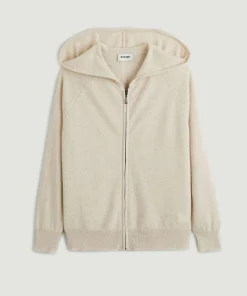 New Rodier Blouson à capuche en cachemire blanc crème