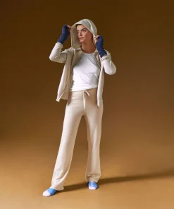 New Rodier Blouson à capuche en cachemire blanc crème