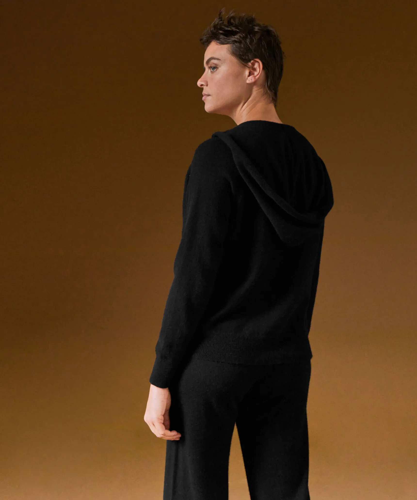 Clearance Rodier Blouson à capuche en cachemire noir