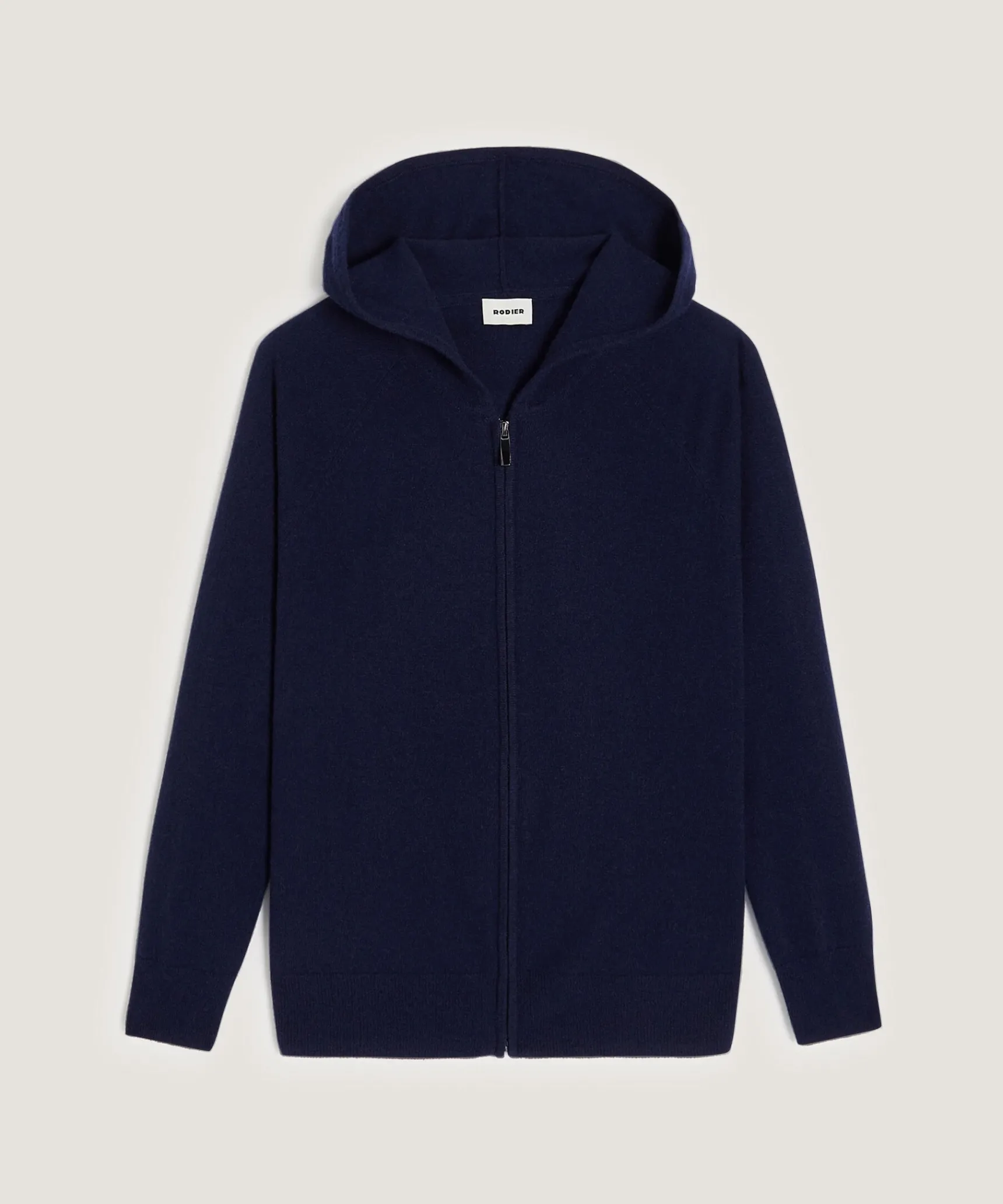 Online Rodier Blouson à capuche en cachemire bleu marine