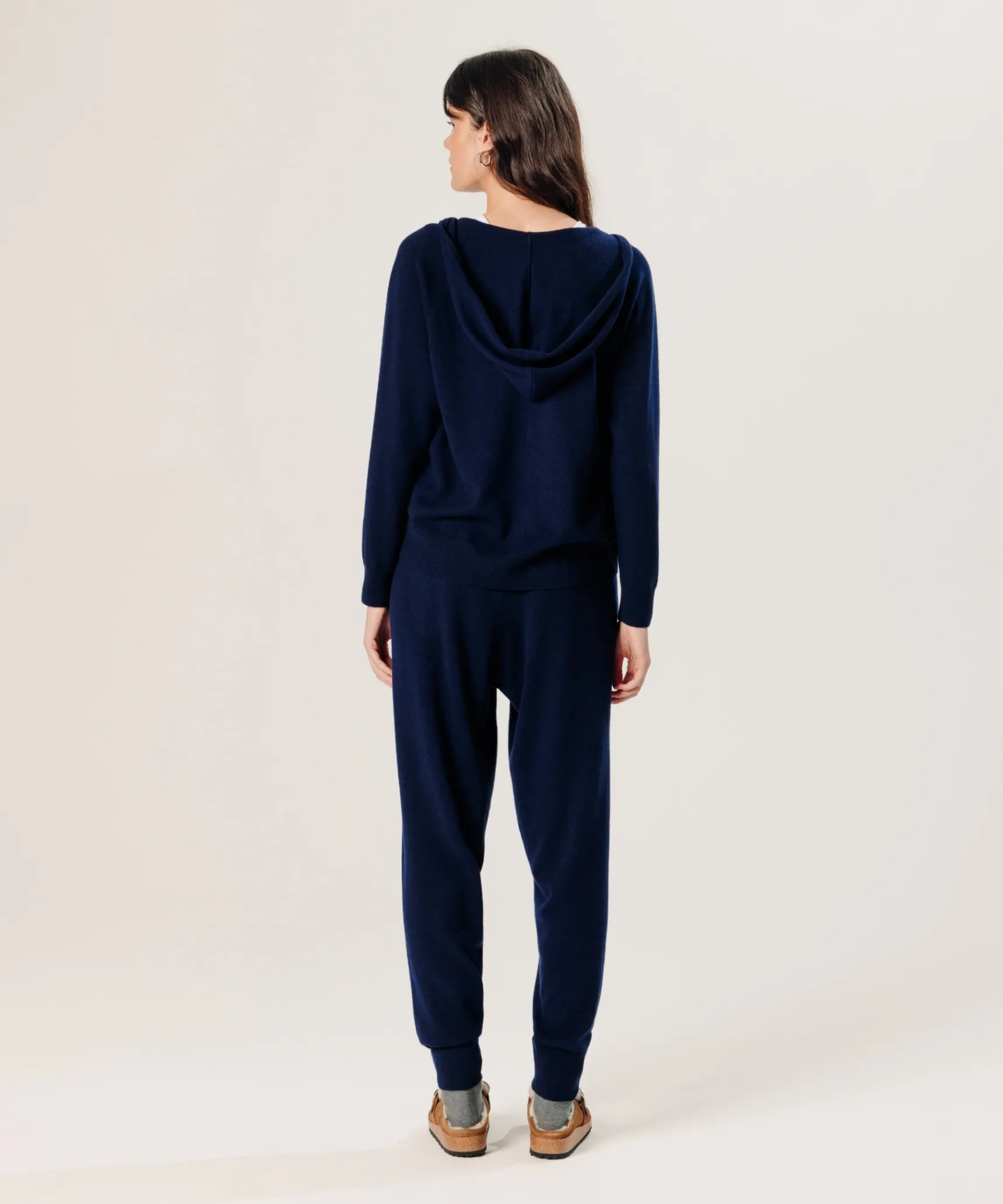 Online Rodier Blouson à capuche en cachemire bleu marine