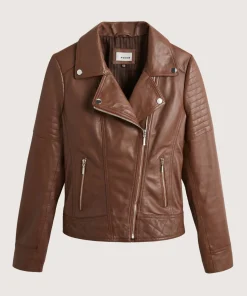 Clearance Rodier Blouson perfecto en cuir marron