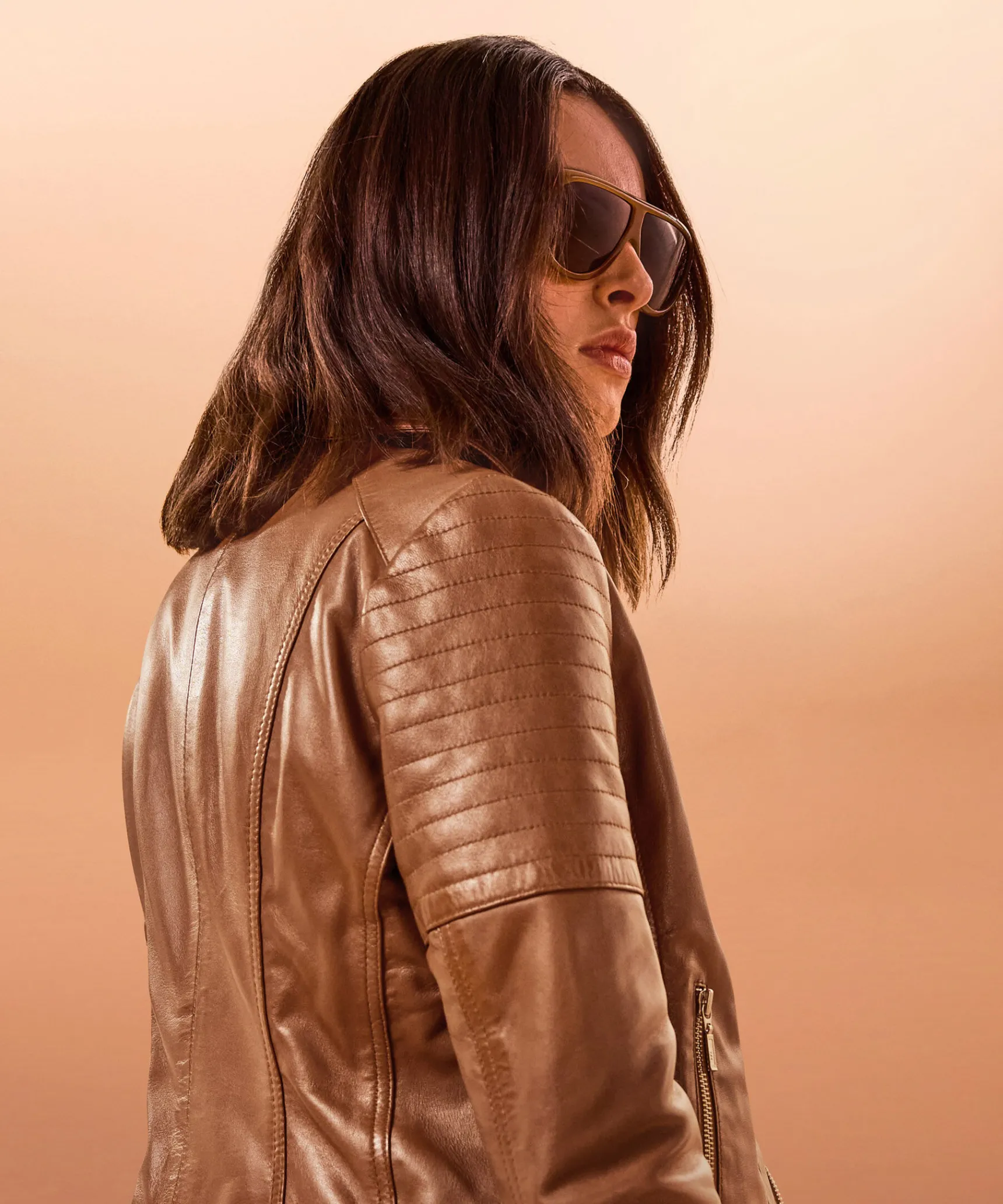 Clearance Rodier Blouson perfecto en cuir marron