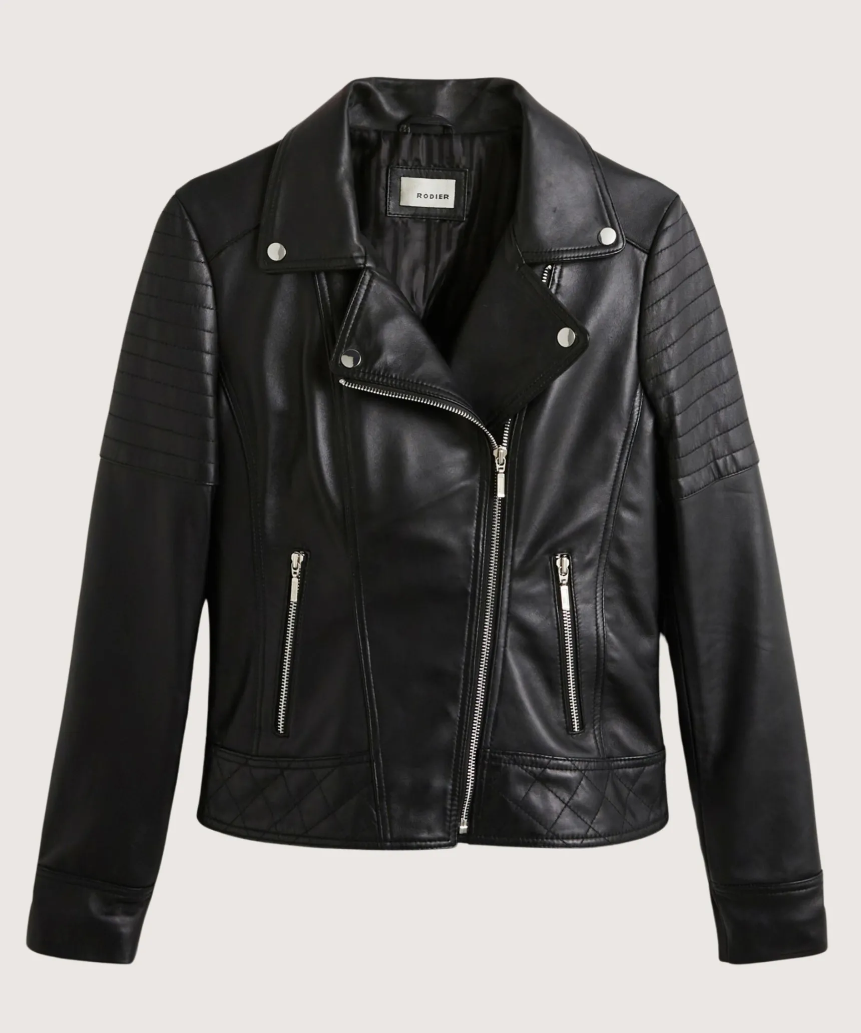 Best Rodier Blouson perfecto en cuir noir