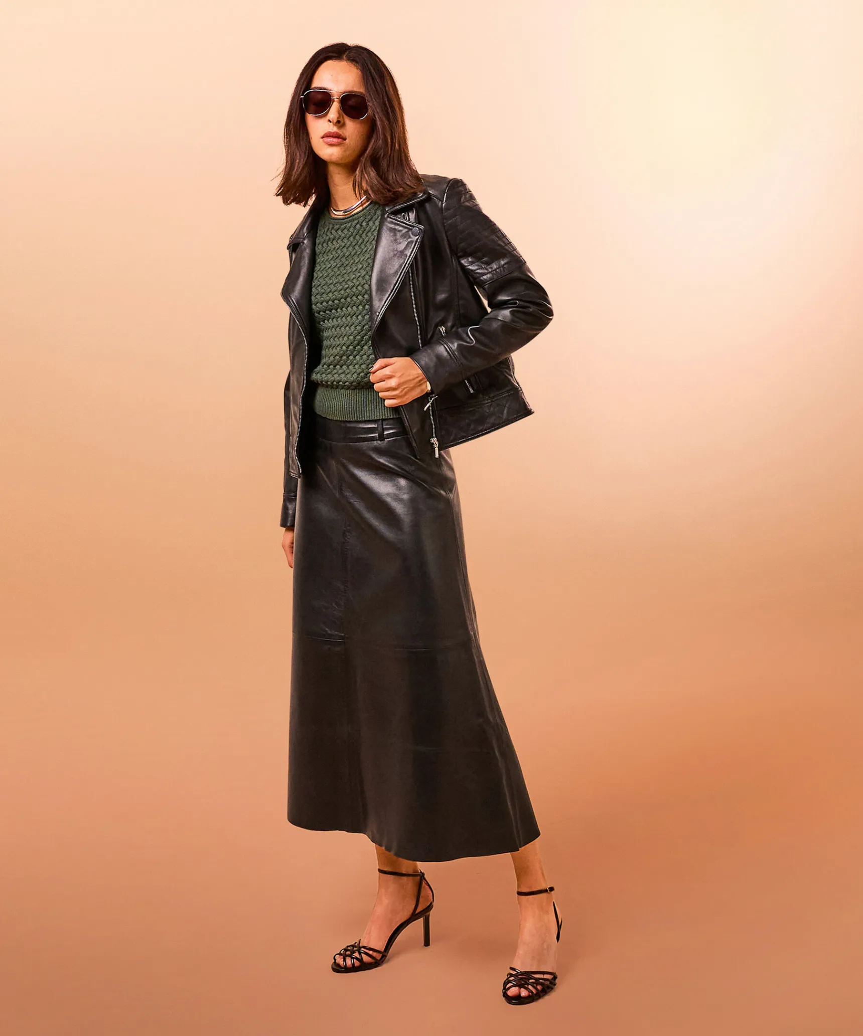 Best Rodier Blouson perfecto en cuir noir