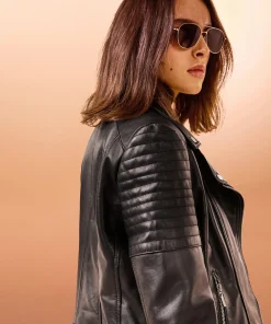 Best Rodier Blouson perfecto en cuir noir