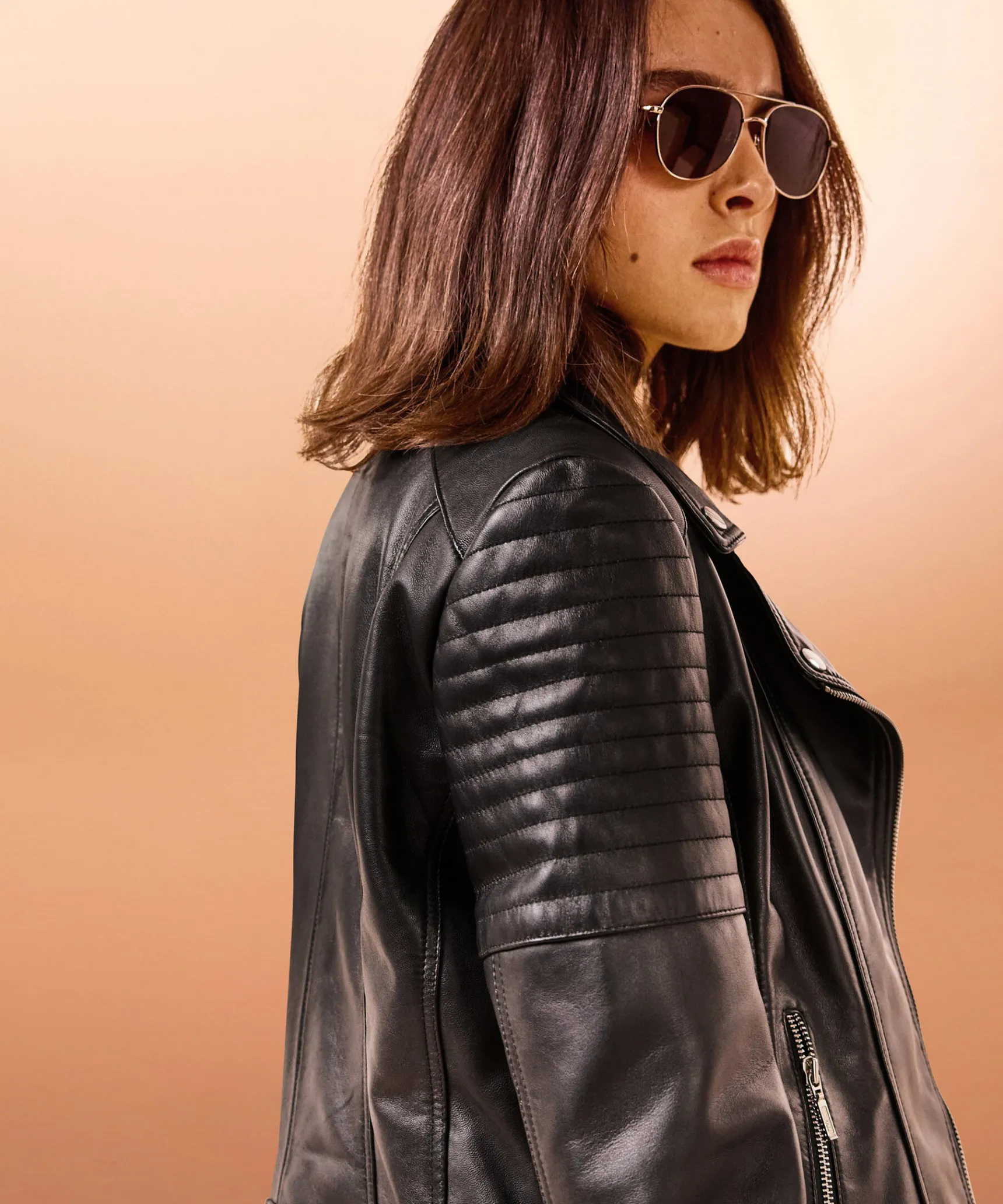 Best Rodier Blouson perfecto en cuir noir