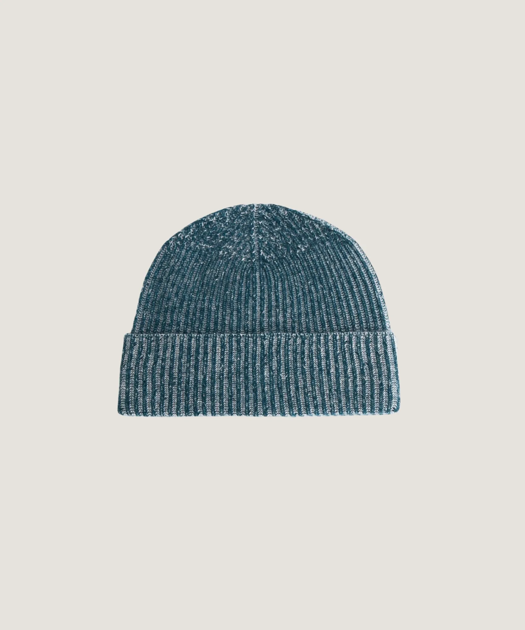 Rodier Bonnet bicolore en cachemire vert canard