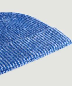 Clearance Rodier Bonnet bicolore en cachemire bleu outremer