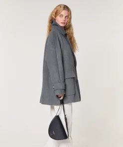 Sale Rodier Caban en laine gris chiné