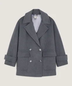 Sale Rodier Caban en laine gris chiné