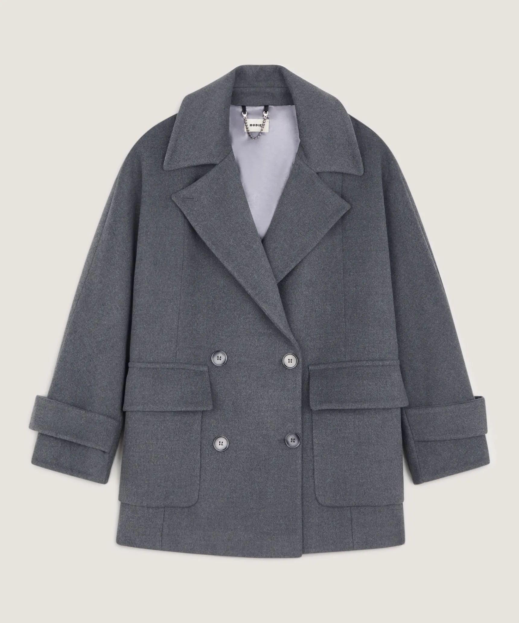 Sale Rodier Caban en laine gris chiné