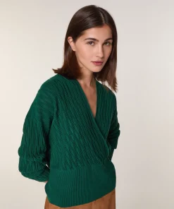 Discount Rodier Cache cœur en laine mérinos vert anglais