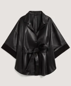 Discount Rodier Cape en cuir noir