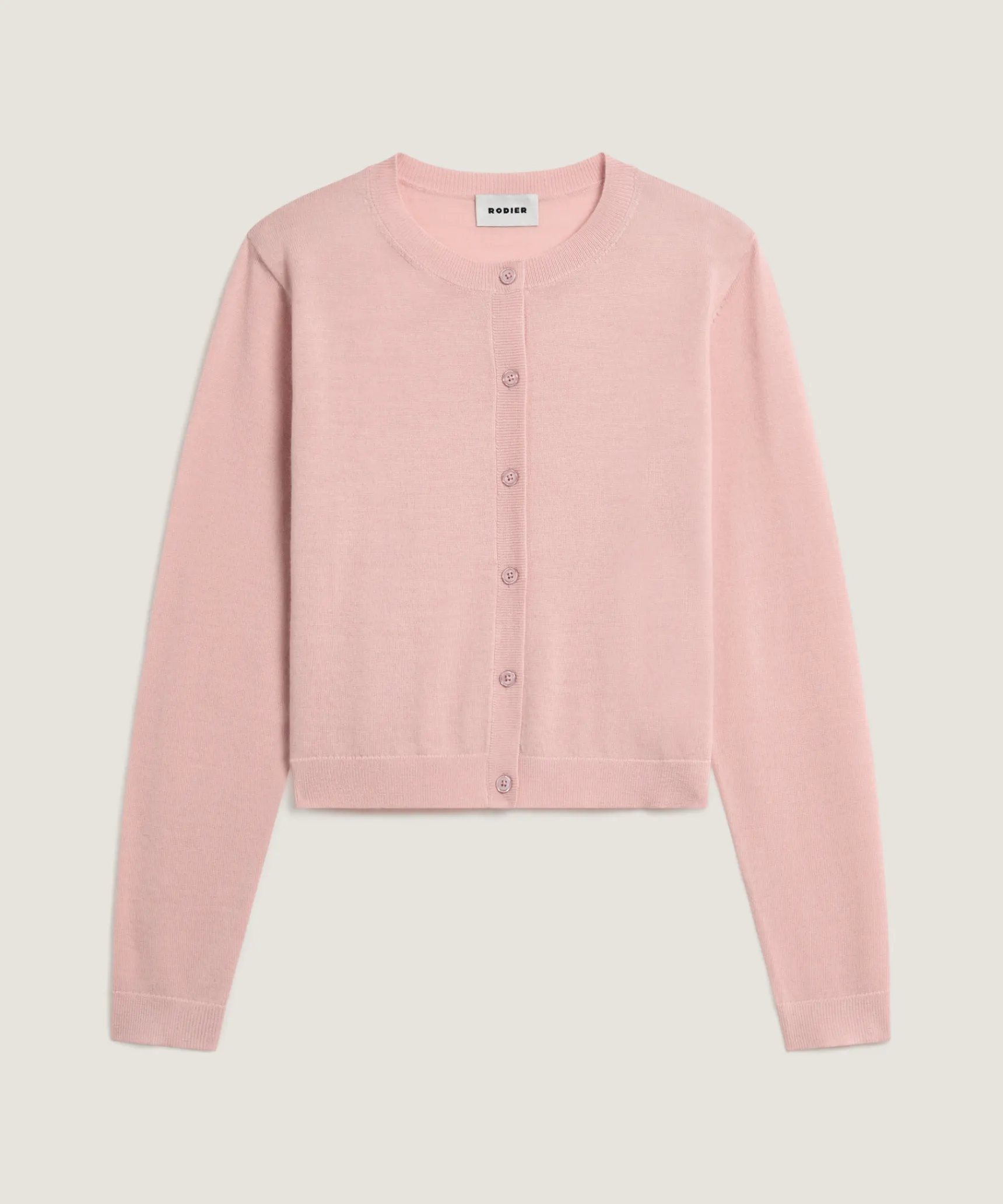 Hot Rodier Cardigan court en laine mérinos rose perle