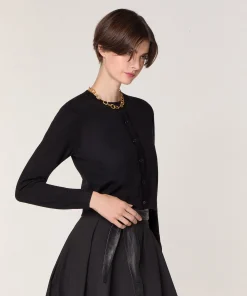 Sale Rodier Cardigan court en laine mérinos noir
