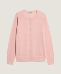 Online Rodier Cardigan en laine mérinos rose perle
