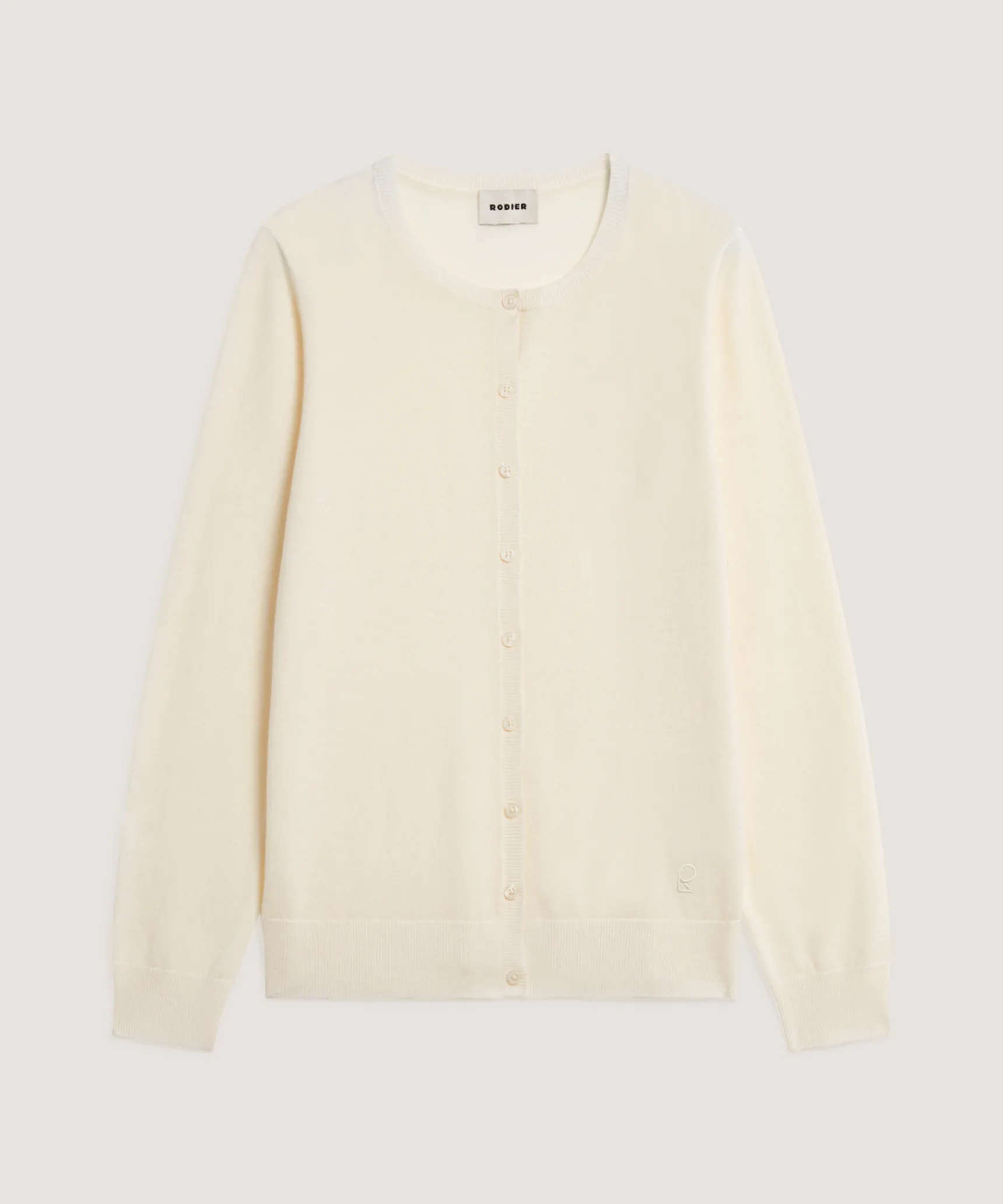 New Rodier Cardigan en laine mérinos blanc écru