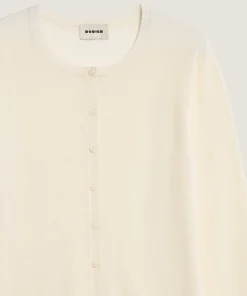 New Rodier Cardigan en laine mérinos blanc écru