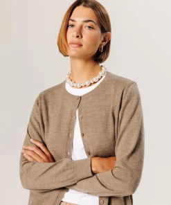 Clearance Rodier Cardigan en laine mérinos beige