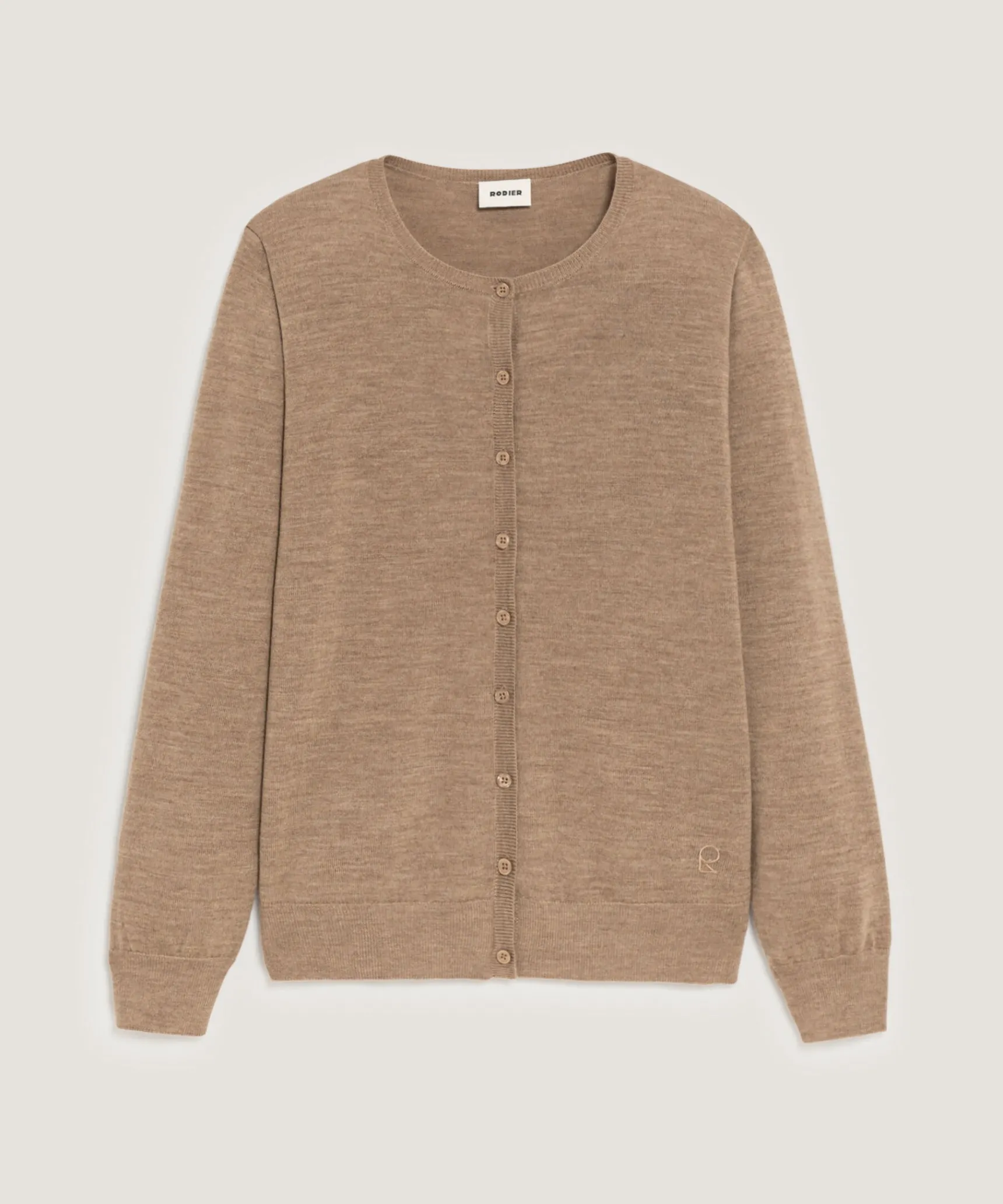 Clearance Rodier Cardigan en laine mérinos beige