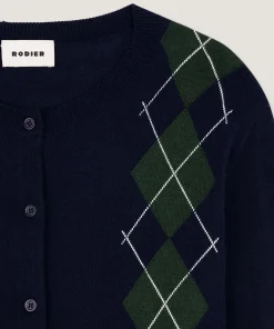 Outlet Rodier Cardigan jacquard bleu marine