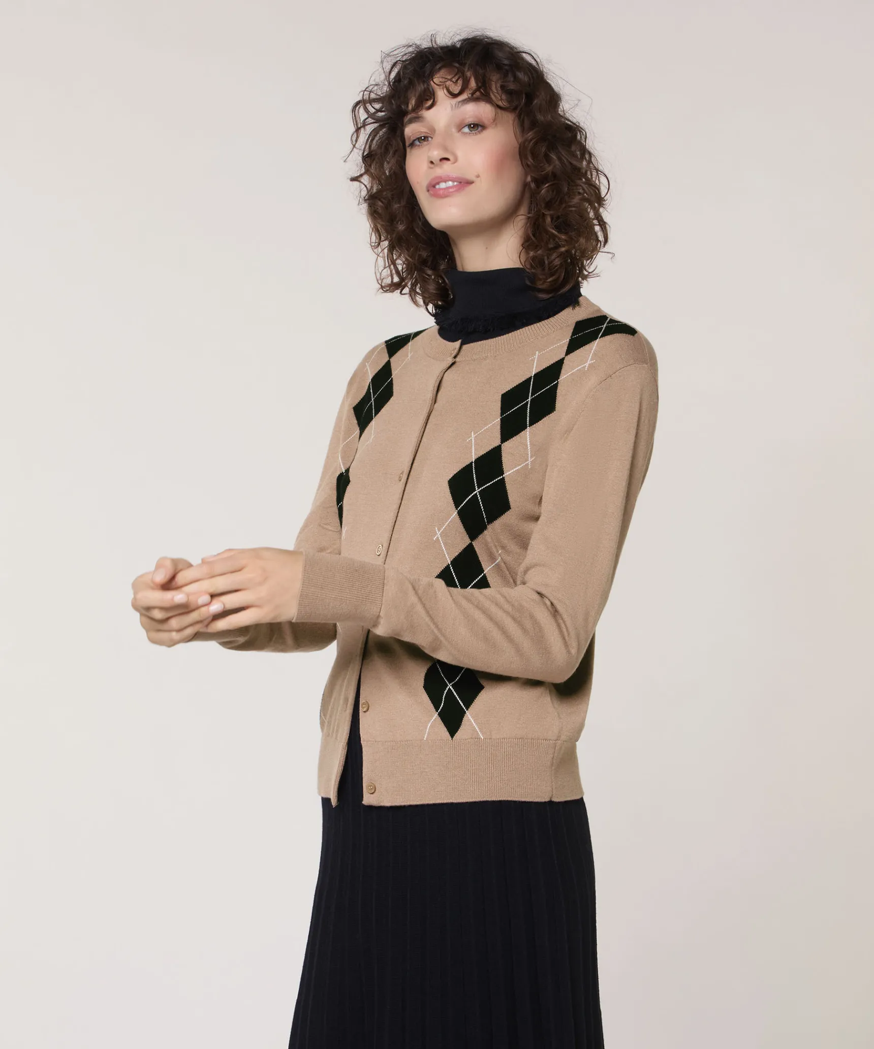 New Rodier Cardigan jacquard marron moka