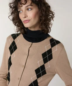 New Rodier Cardigan jacquard marron moka