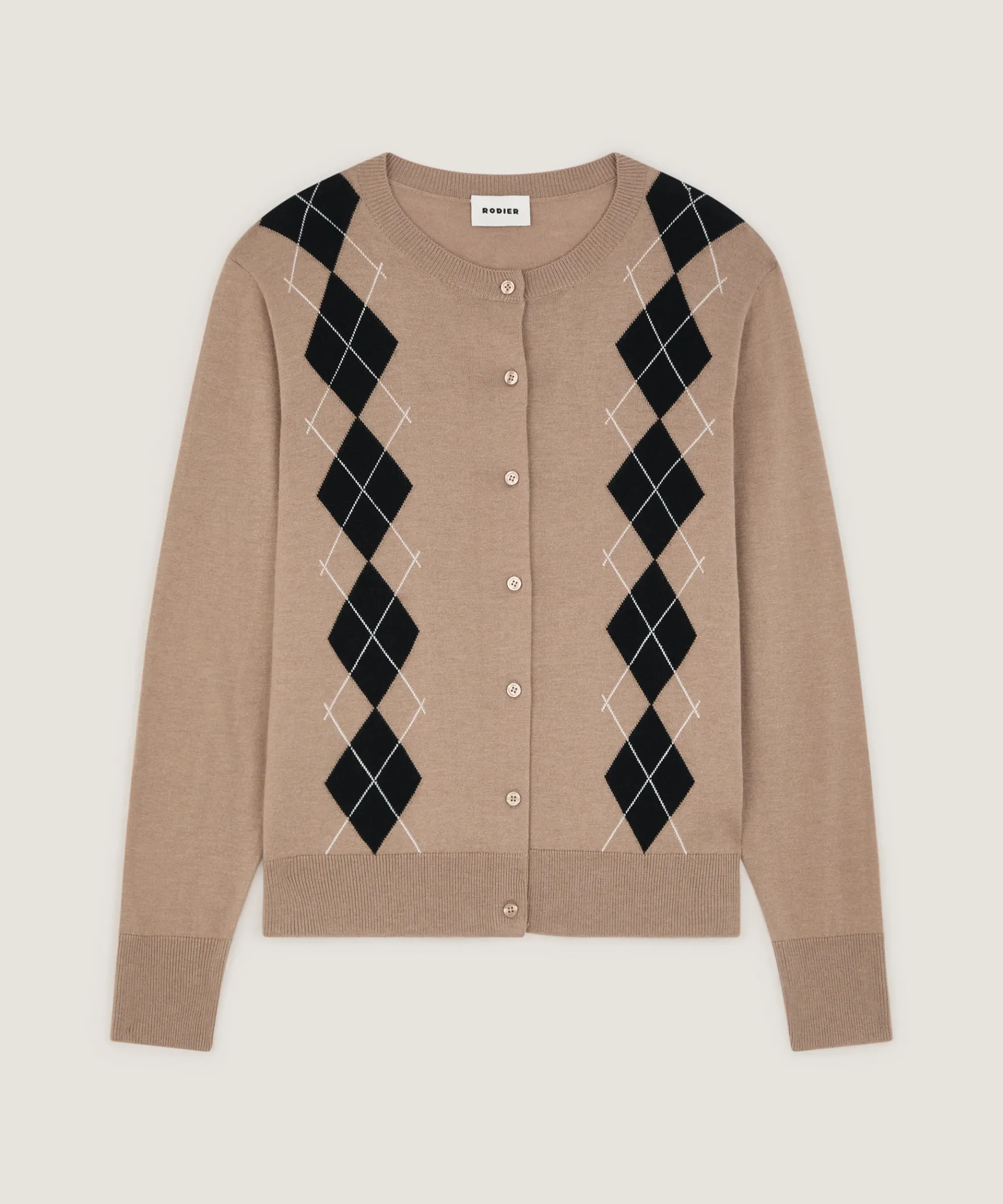 New Rodier Cardigan jacquard marron moka