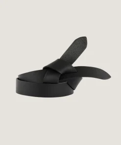 Clearance Rodier Ceinture en cuir à nouer noir