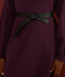 Clearance Rodier Ceinture en cuir à nouer noir
