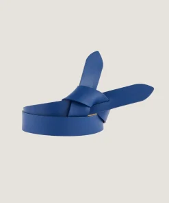 Rodier Ceinture en cuir à nouer bleu roi