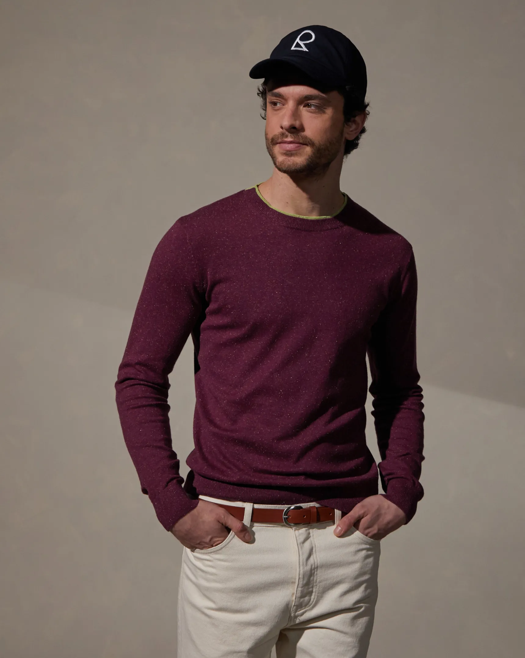 Rodier Ceinture fine en cuir marron