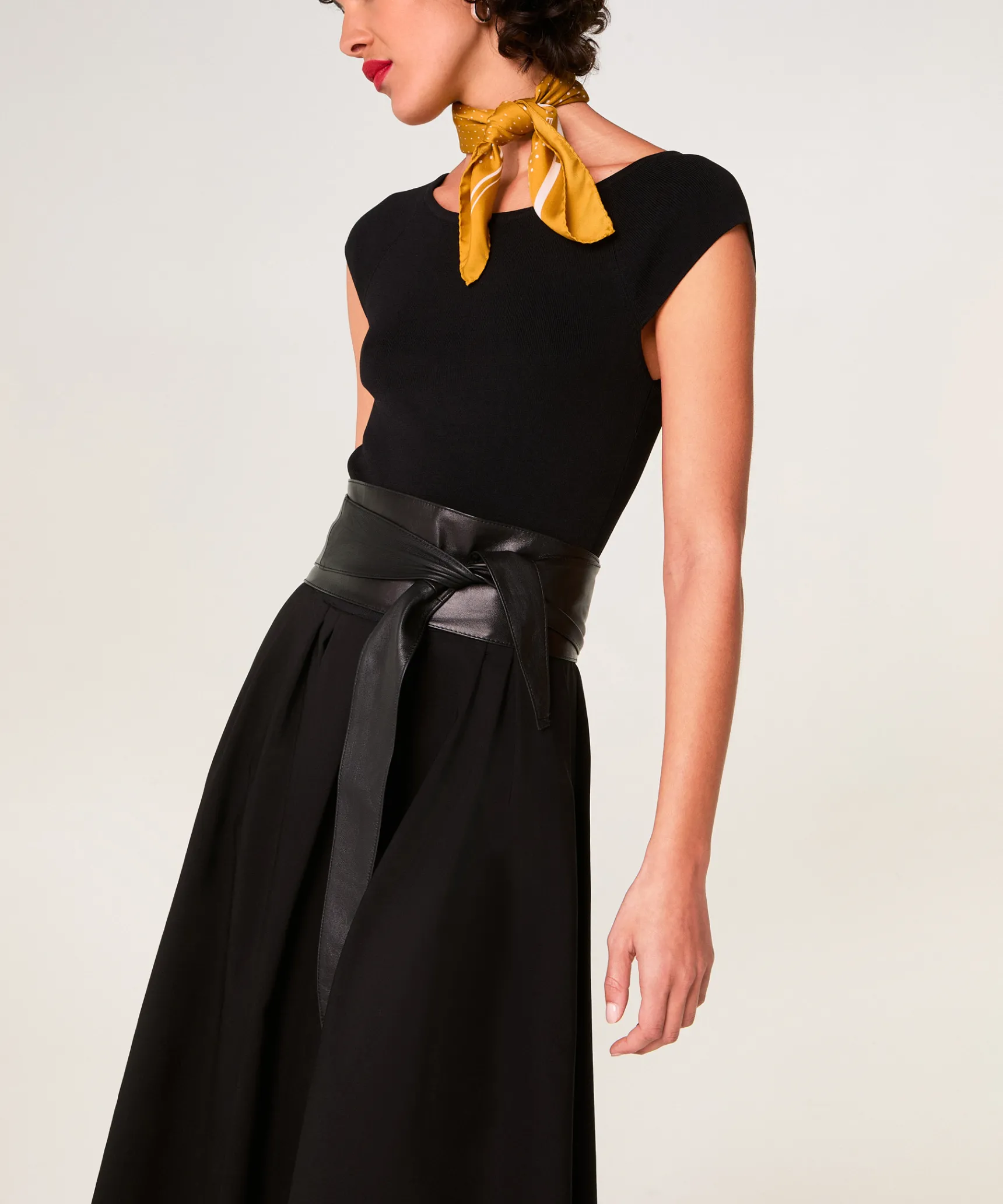 Best Rodier Ceinture large cuir noir