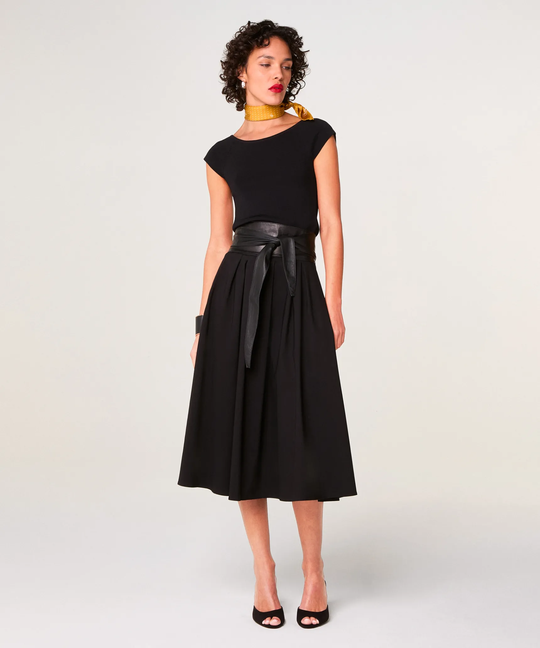 Best Rodier Ceinture large cuir noir