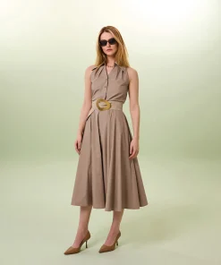 Sale Rodier Ceinture large en cuir velours beige