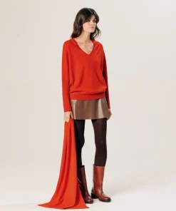 Discount Rodier Écharpe en cachemire orange