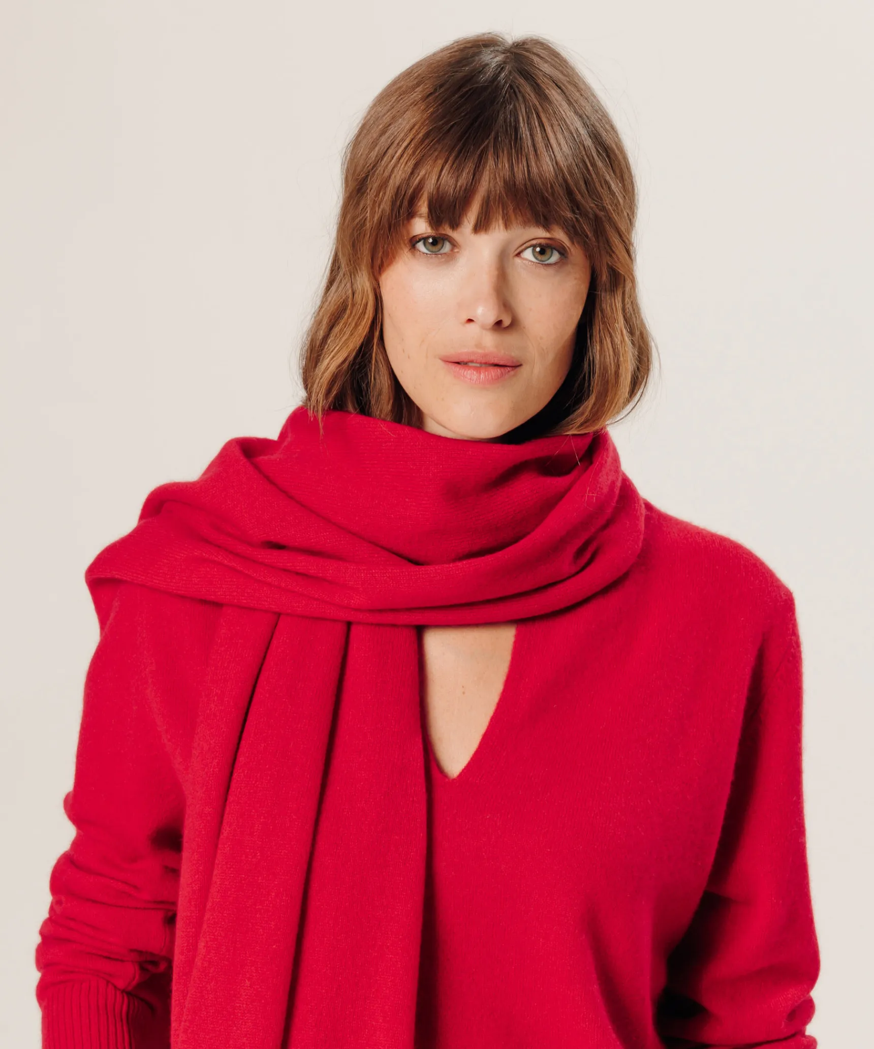 Rodier Écharpe en cachemire rouge