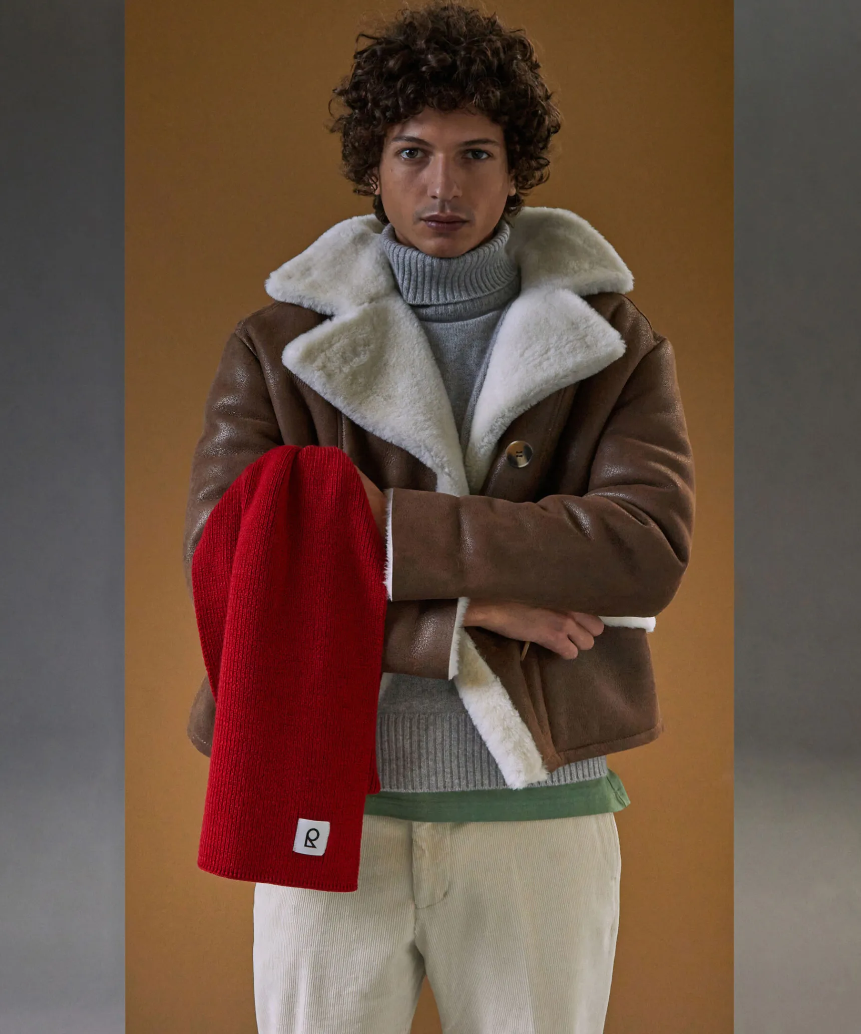 New Rodier Écharpe en laine mérinos unisexe OEKO-TEX® rouge vermillon