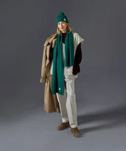 New Rodier Écharpe en laine mérinos unisexe OEKO-TEX® vert bouteille