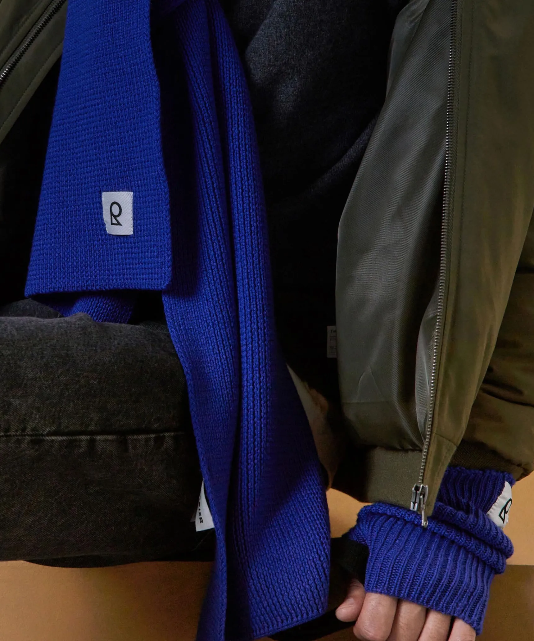 Clearance Rodier Écharpe en laine mérinos unisexe OEKO-TEX® bleu outremer