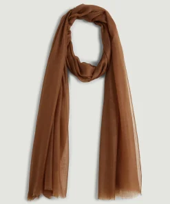 Online Rodier Écharpe fine en cachemire marron camel