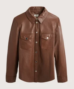 Discount Rodier Chemise en cuir marron