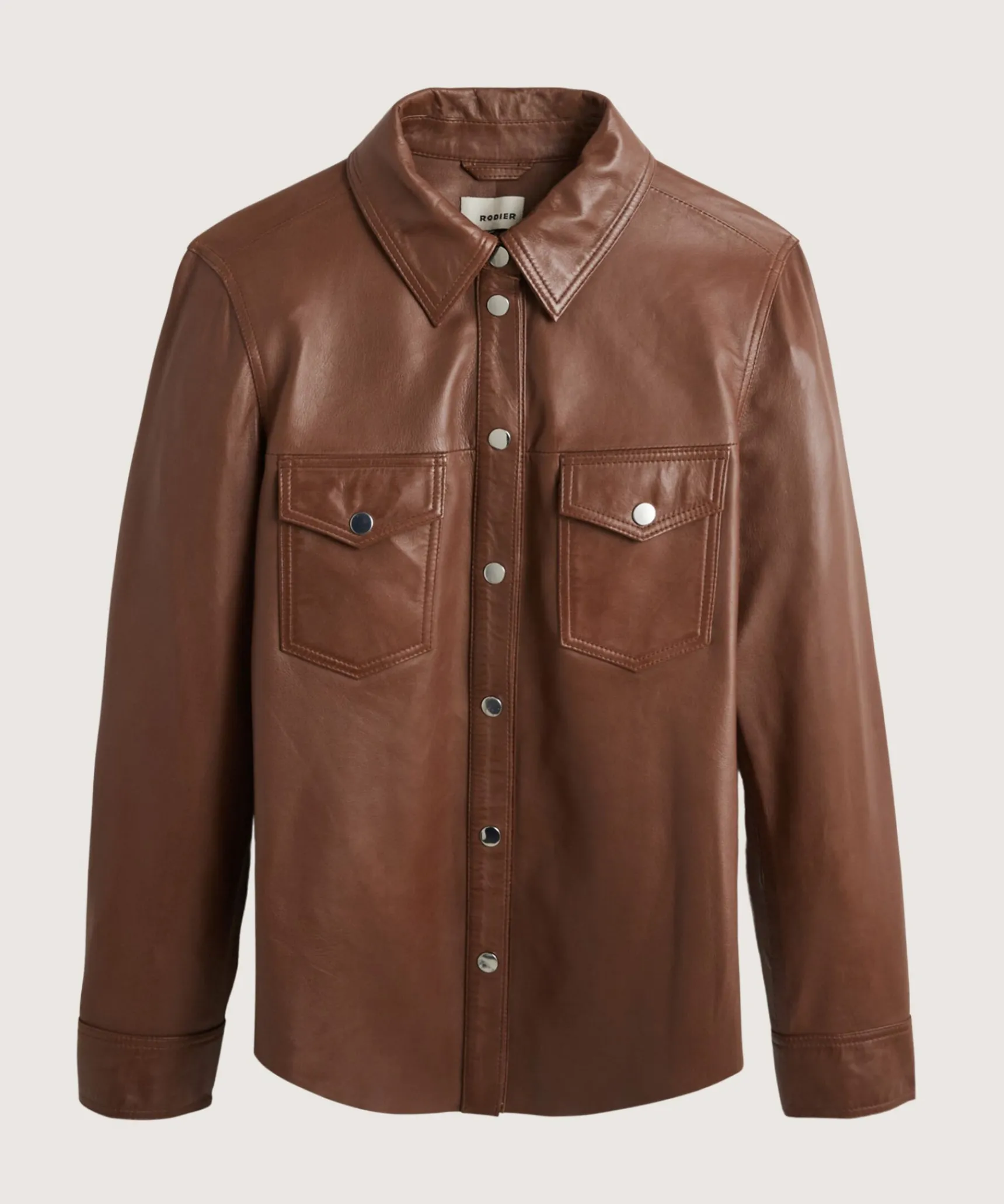 Discount Rodier Chemise en cuir marron