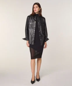 Best Rodier Chemise en cuir noire