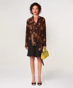 Best Rodier Chemise lavallière imprimée marron