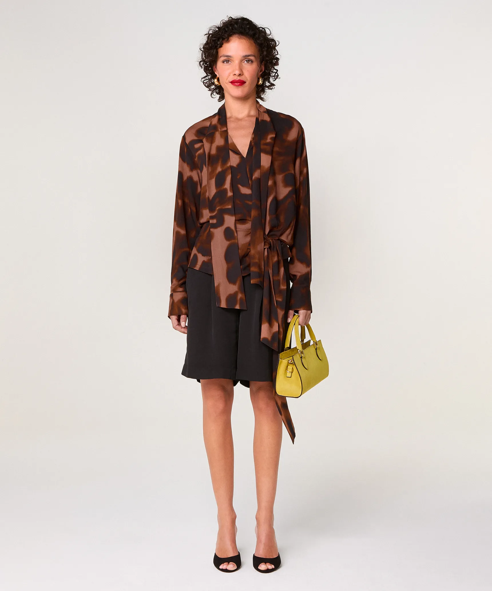 Best Rodier Chemise lavallière imprimée marron